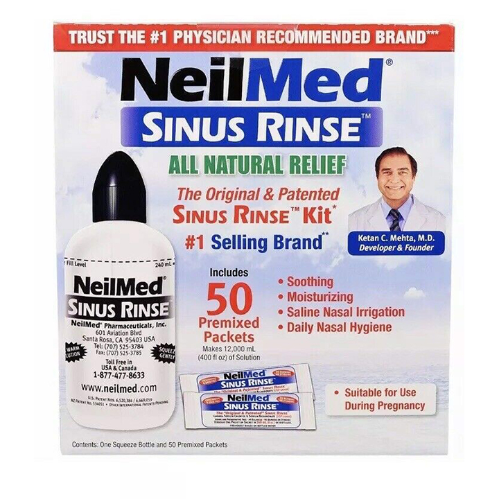 Đồ xịt rửa mũi NeilMed SINUS RINSE (50 gói muối)