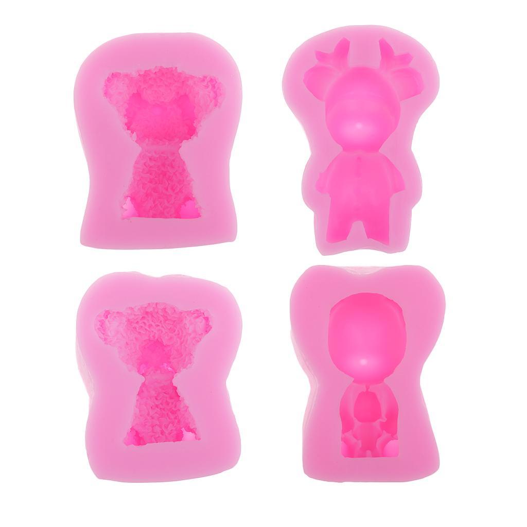 DIY Deer Bear Silicone Molds Fondant Cake Chocolate Baking Tools