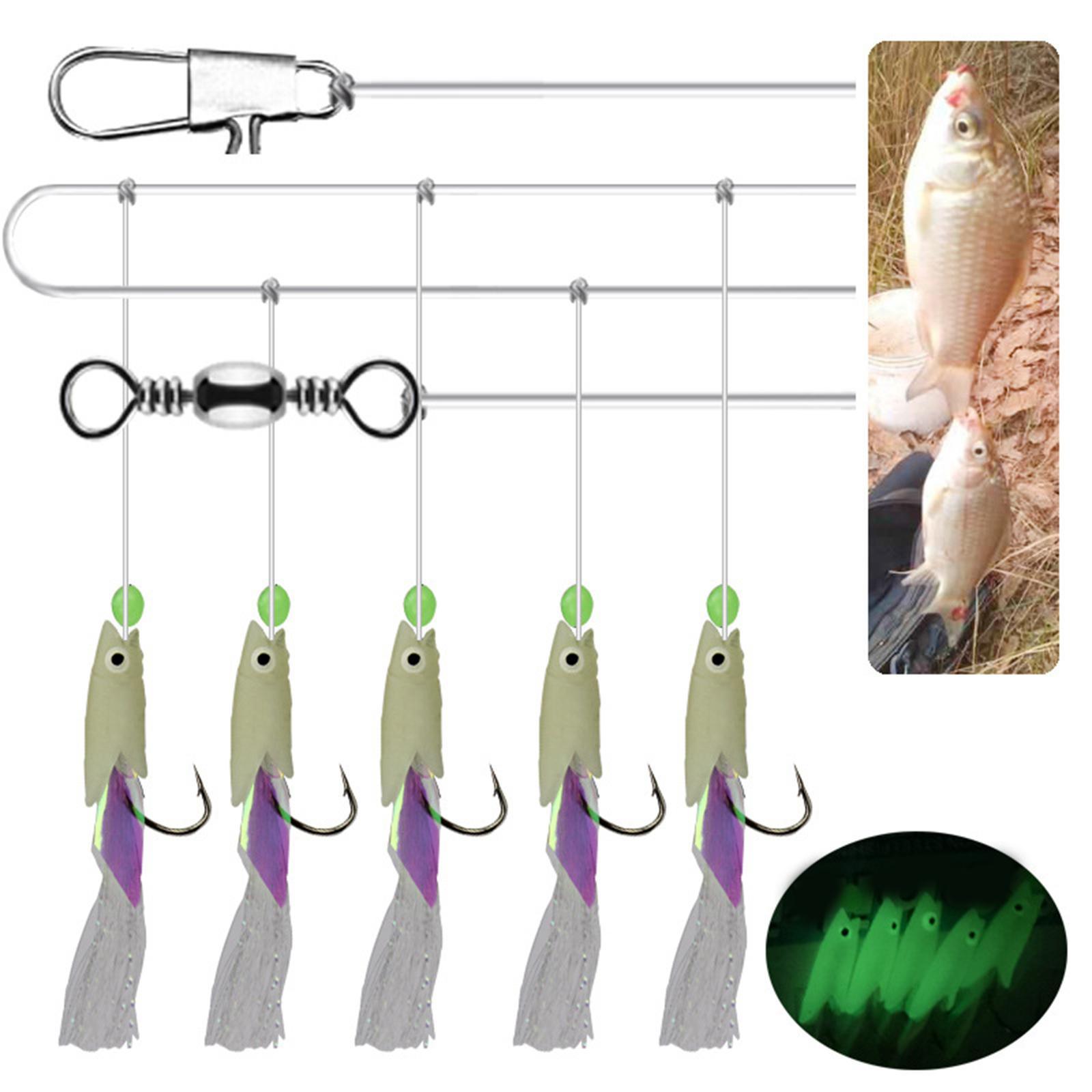 Fishing Rigs High Carbon Steel Hooks 5 Hooks Fishing Rigs for Fresh/saltwater