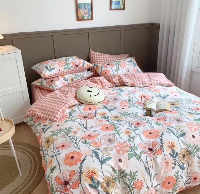 Set Cotton living Hàng Nhập Khẩu Cao Cấp 100% cotton 4 Món Hoạ tiết độc lạ