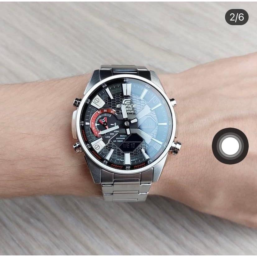 Đồng Hồ Nam Dây Thép Casio Edifice ECB-S100D-1ADF Chính Hãng - ECB-S100D-1A