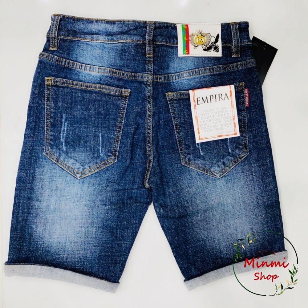 Quần Short Jean Nam Sọt Rin Nam Ống Gấp Cá Tính Co Giãn Chất Lượng