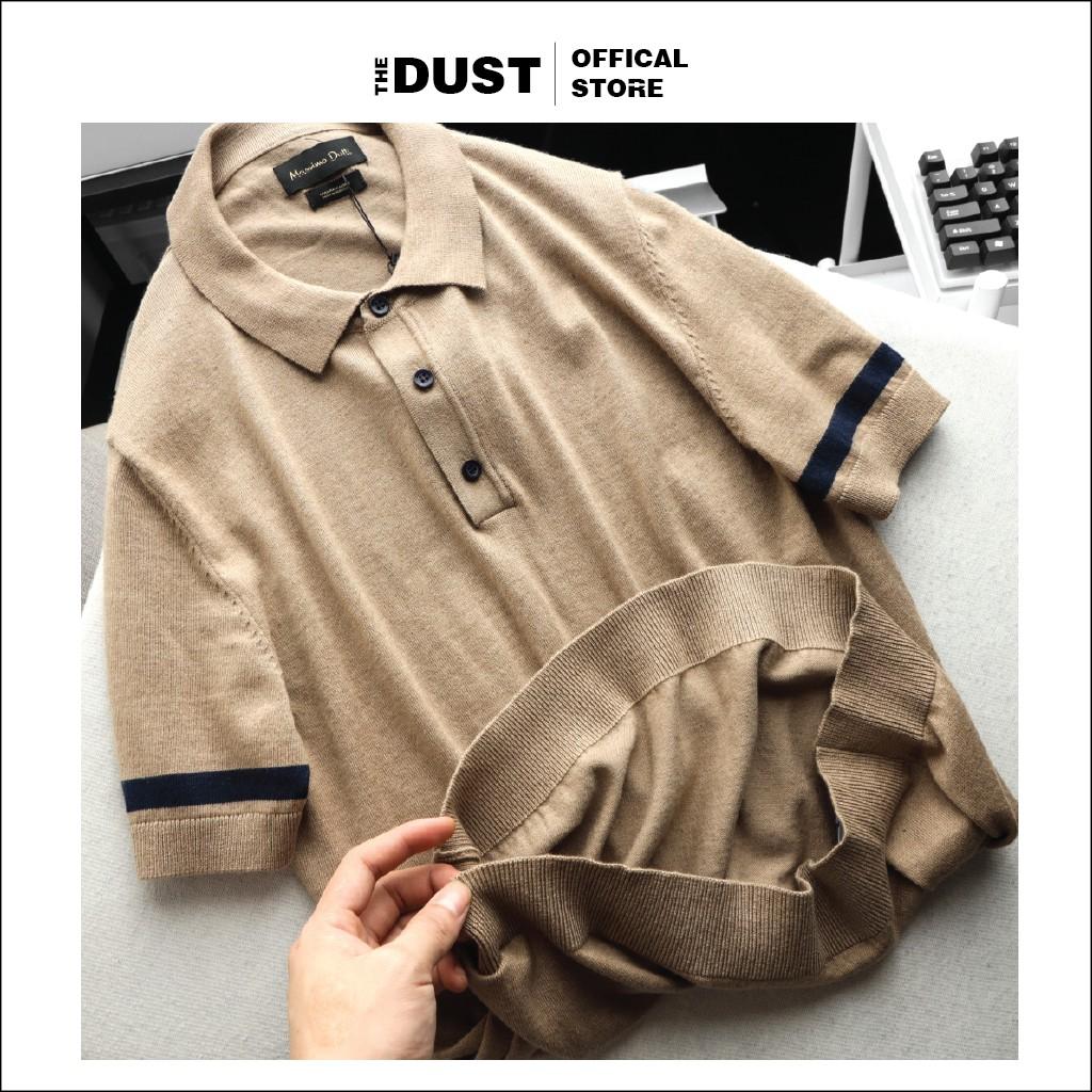 Áo len nam ngắn tay cổ bẻ phối tay MS, chất len cao cấp, phong cách trẻ trung lịch lãm - THE DUST
