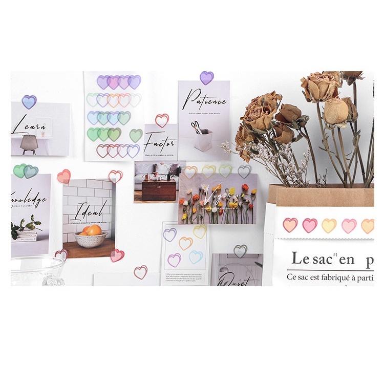 Cuộn 100 miếng dán Washi hình dáng sáng tạo trang trí sổ tay DIY