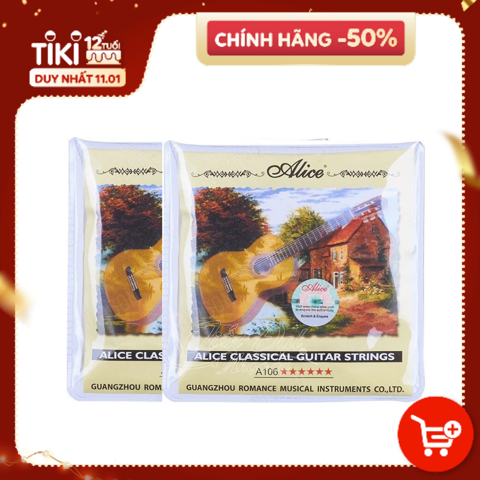 Combo Bộ Dây Đàn Guitar Classic Alice A106 - Hàng Chính Hãng