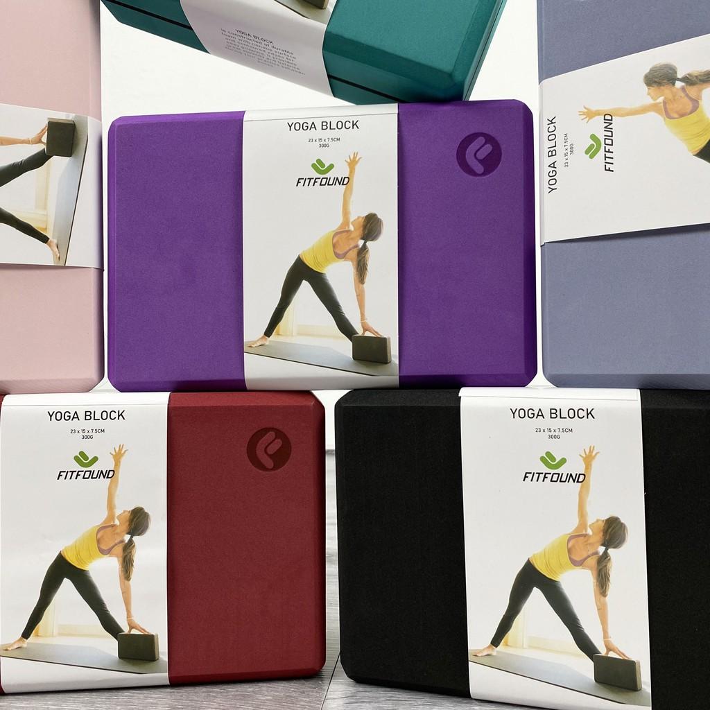 Gạch gối tập yoga EVA nặng 300g viền kẻ độ cứng cao không lún - Yoga blocks