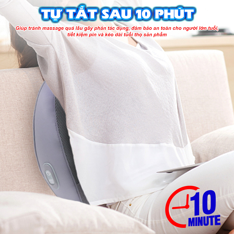 Gối massage lưng cổ vai gáy đa năng Nikio NK-137 - Pin sạc tiện lợi, thư giãn mọi lúc mọi nơi