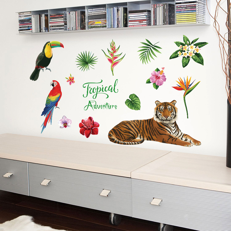 Decal dán tường Tropical Adventure Hổ SK7172