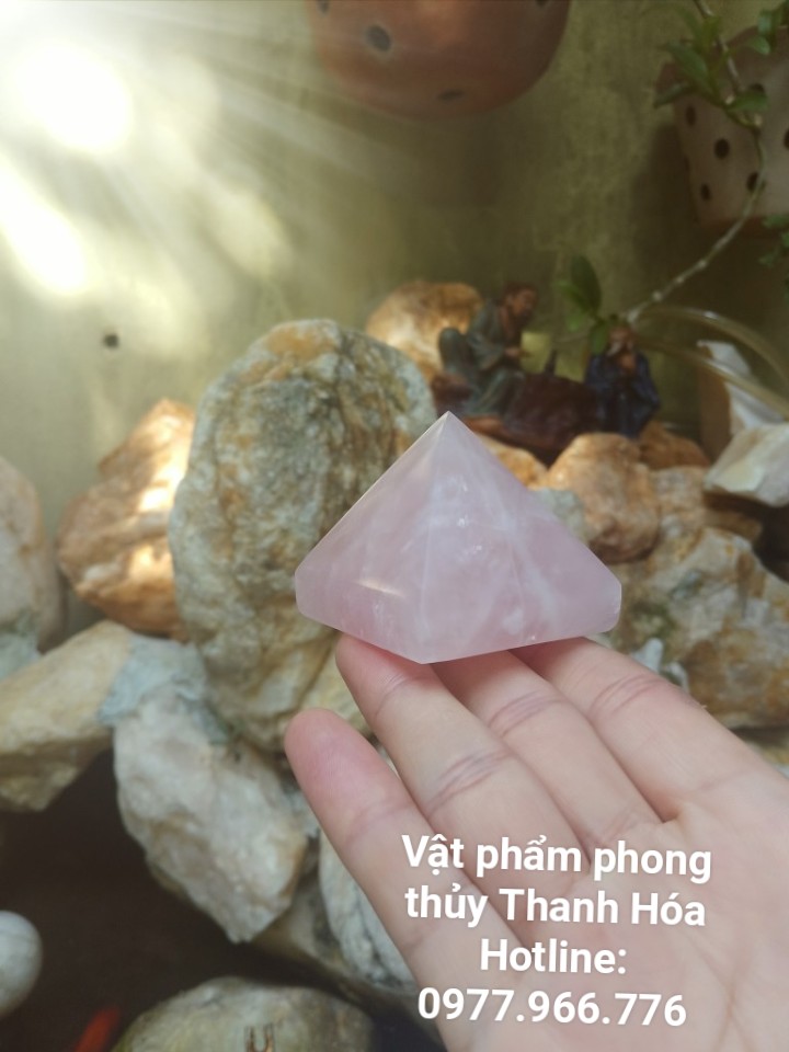 Đá Thanh Tẩy Kim Tự Tháp Rose Quartz Size 5 cm TAH68