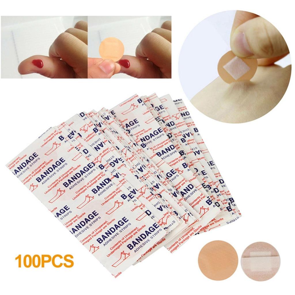 Set 100 miếng dán cấy chỉ tròn Bandage .Băng keo cá nhân tròn mini đa năng chống nước tiện dụng