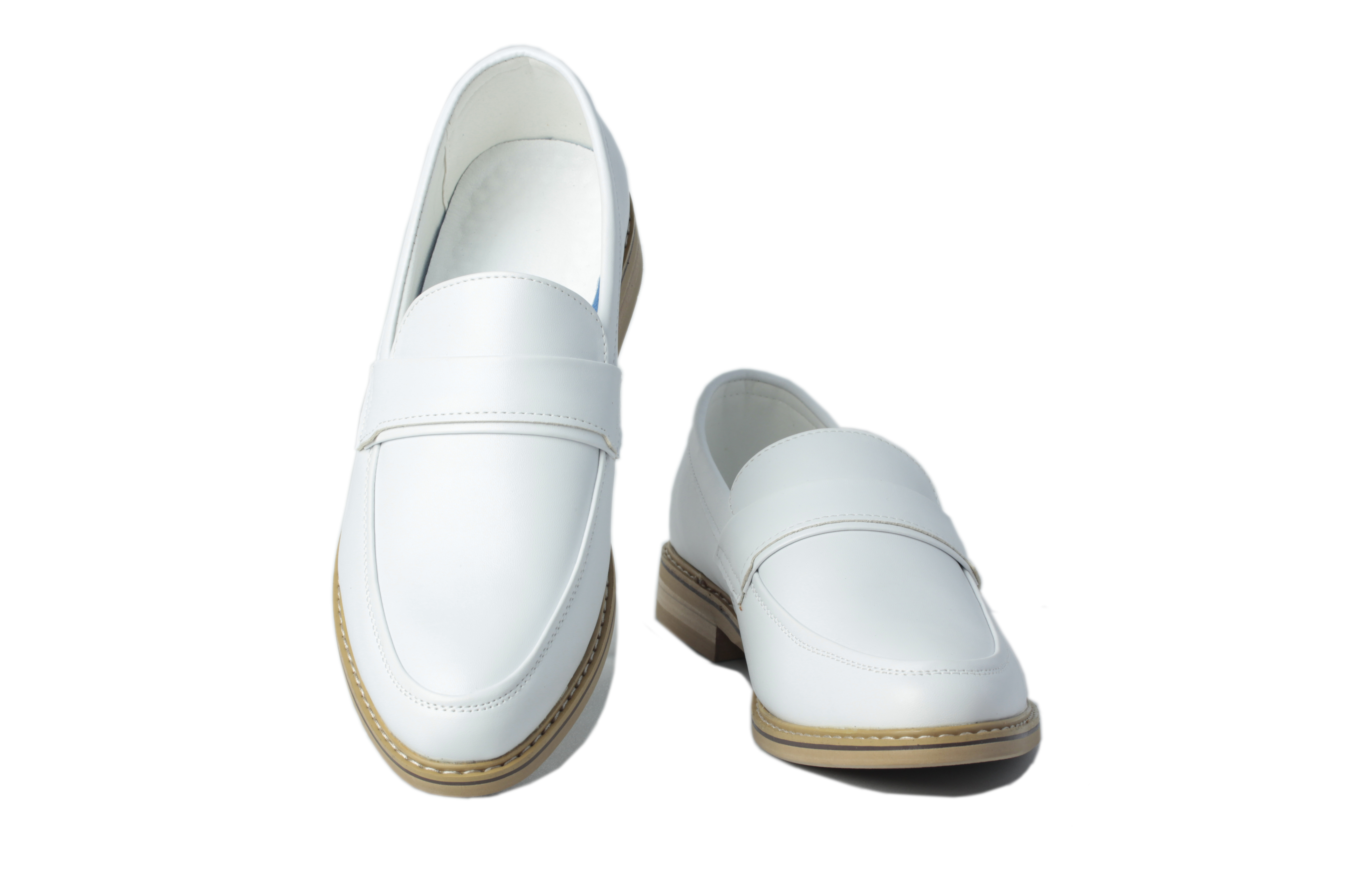 Giày lười Loafer No.5 trắng đé gỗ