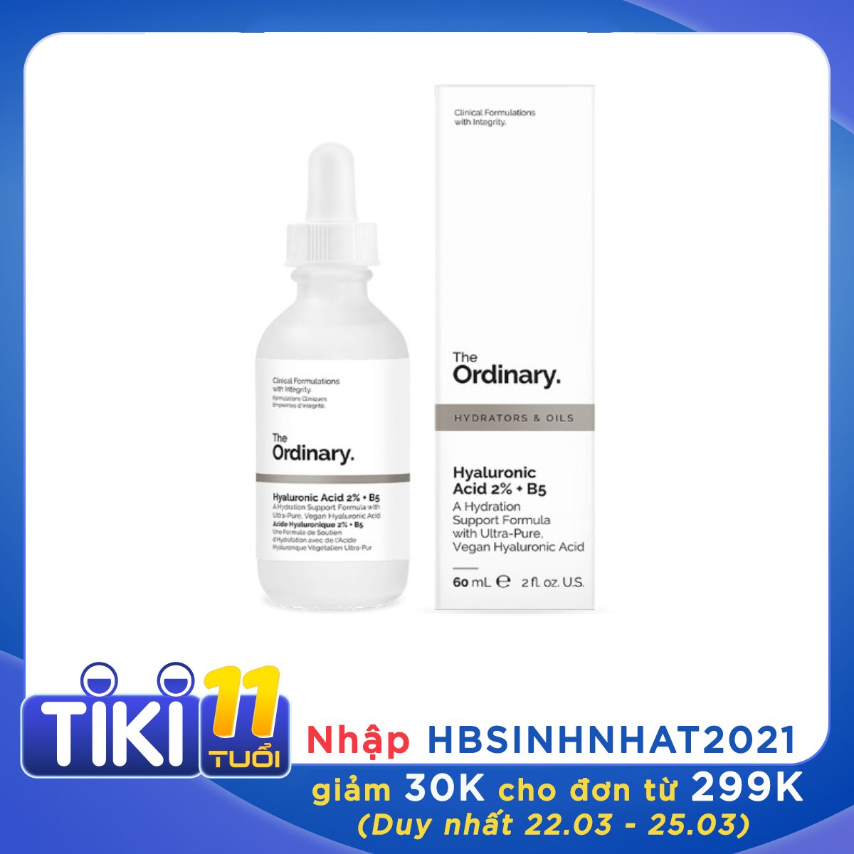 Tinh chất dưỡng the Ordinary Hyaluronic Acid 2 % + B5