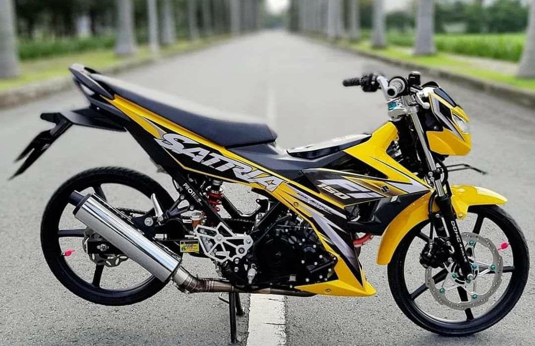 Tem xe dành cho xe Satria- Raider , tem rời cao cấp dán xe vàng