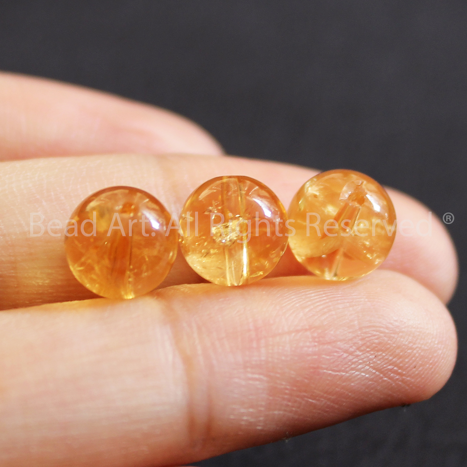 8MM Đá Thạch Anh Vàng, Citrine Tự Nhiên, Đá Phối Vòng Tay Phong Thuỷ, Làm Trang Sức, Chuỗi Hạt Loại AAA, Mệnh Thổ, Kim - Bead Art