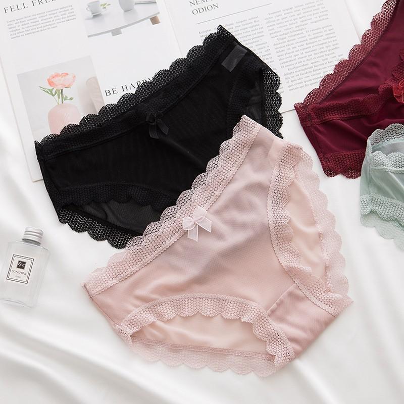 Quần chip lót nữ ren nơ cotton thun lạnh dễ thương sexy gợi cảm rẻ đẹp Y73