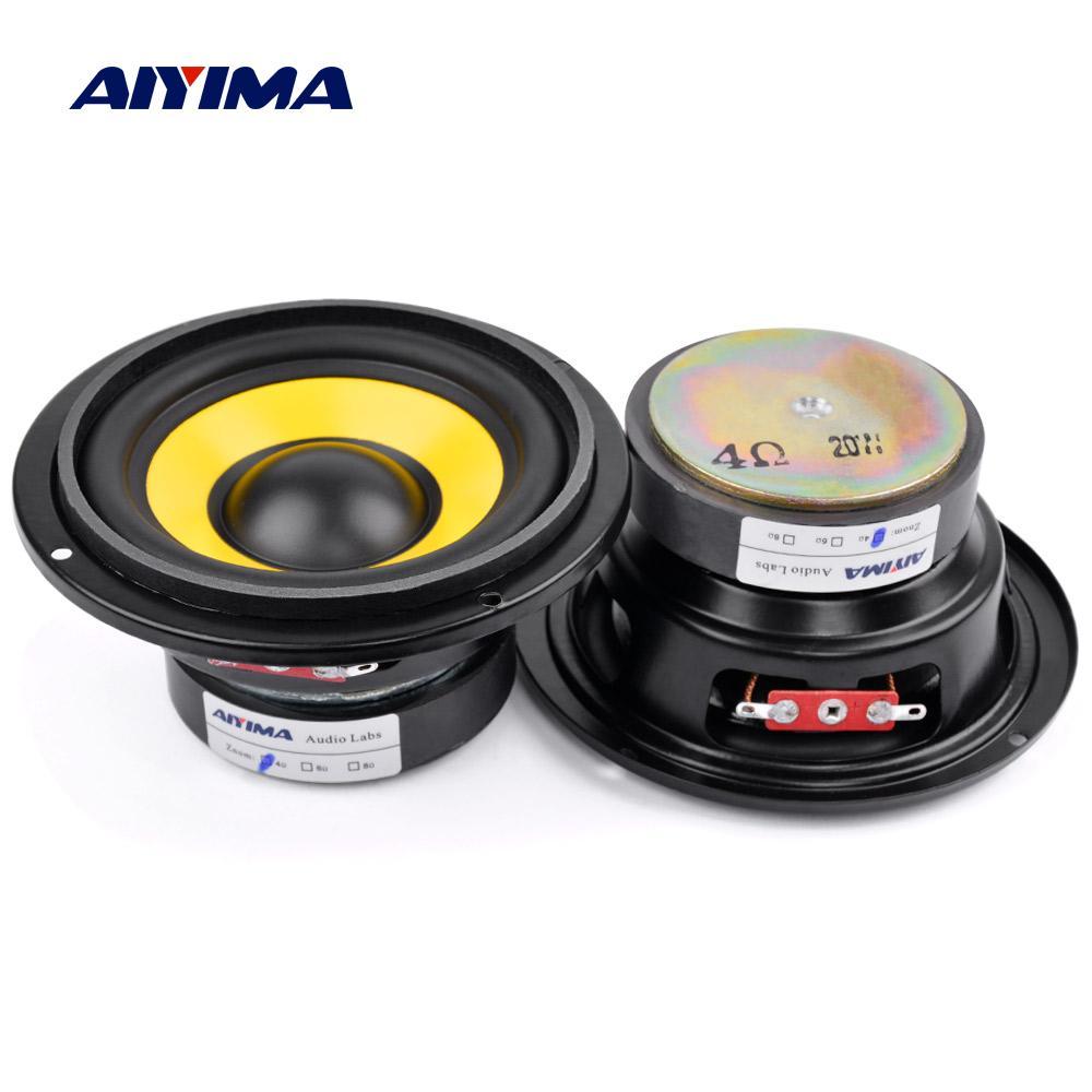 AIYIMA 2 Chiếc 4 Inch Rạp Hát Tại Nhà Tầm Trung Bass Loa 4 8 Ohm 20W Âm Thanh Loa Trầm Trình Điều Khiển tự Làm Loa Nghe Nhạc HIFI Color: 8 Ohm 20W Speaker
