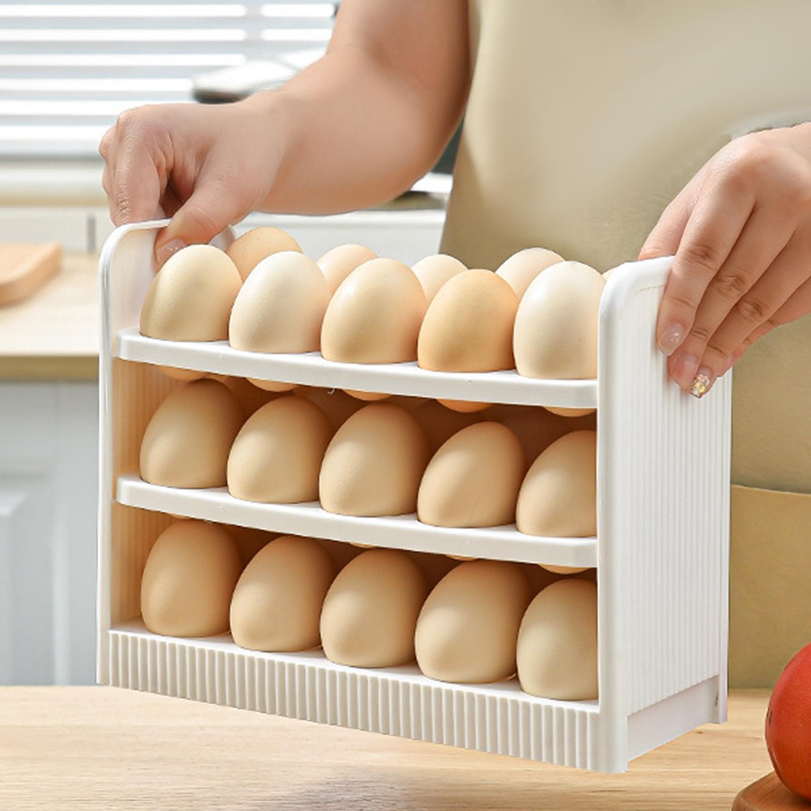 30 Grid Egg Container Fridge Eggs Organizers for Cabinet Shelf Countertop