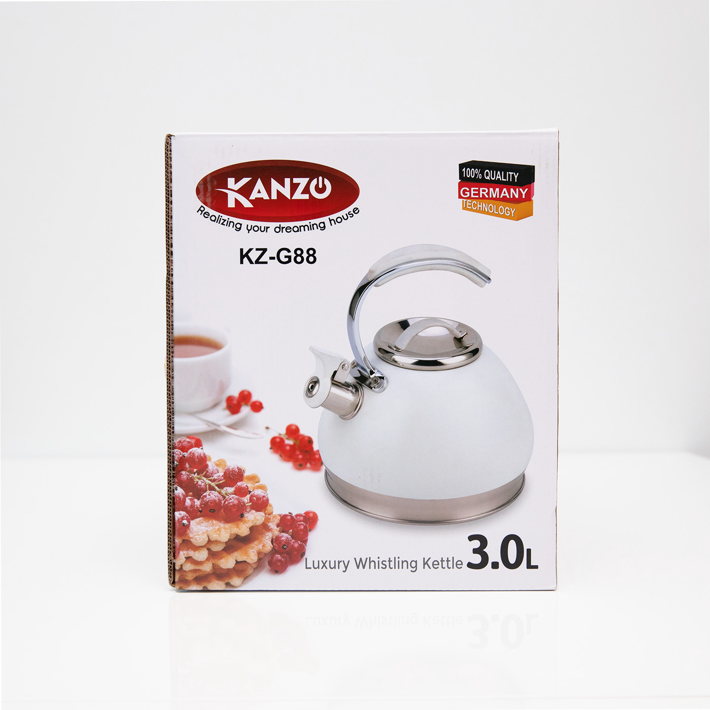 Ấm đun nước bếp từ Kanzo KZ-G88 còi báo 3.0 L - Sử dụng mọi loại bếp - Germany Technology - Hàng chính hãng