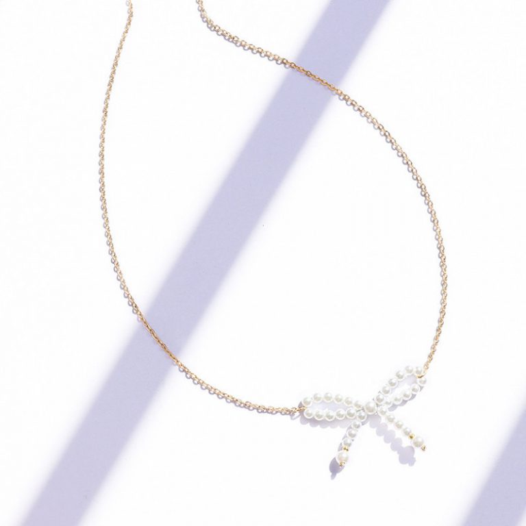 Dây Chuyền Nơ Ngọc Trai Titan Ko Han Rỉ TT 3789