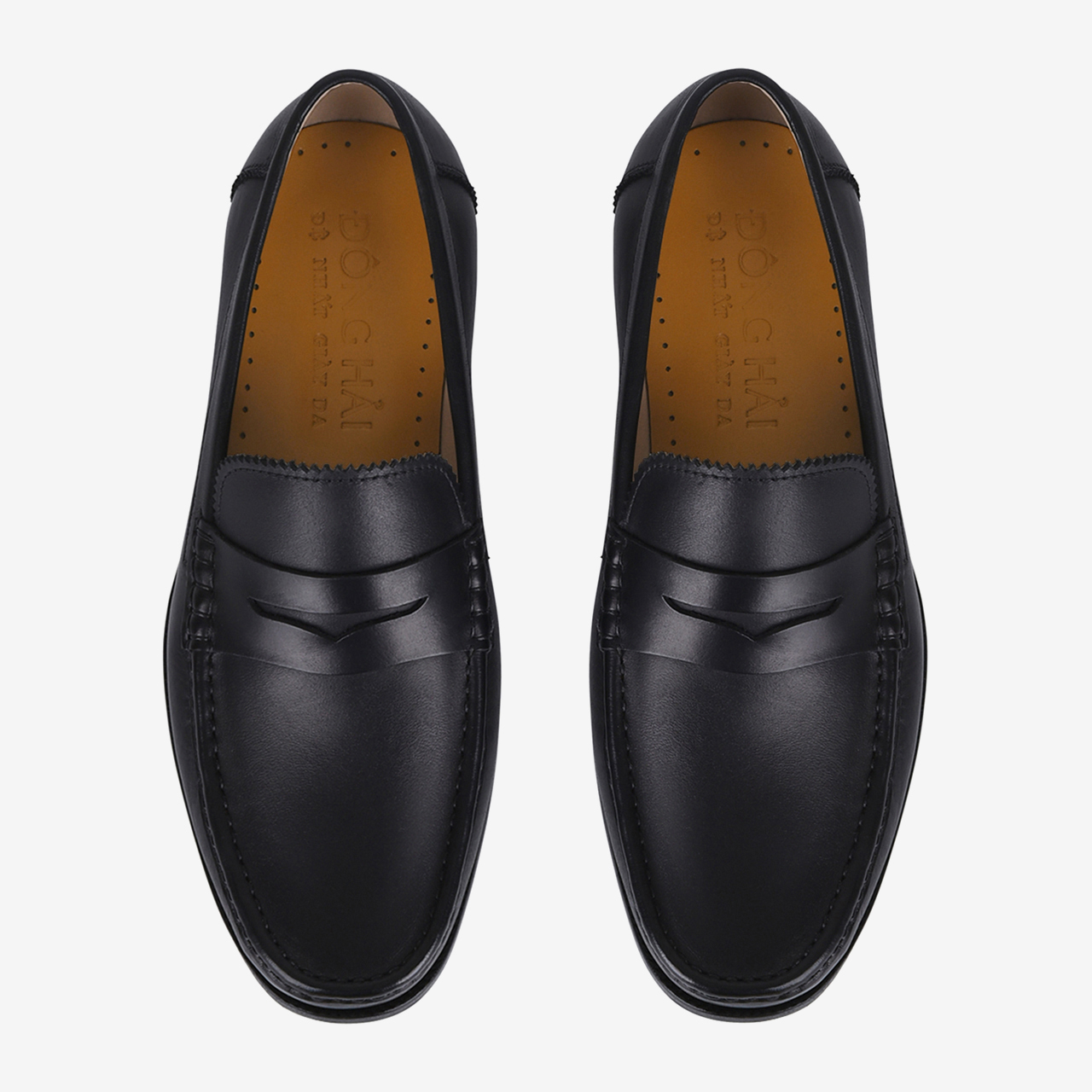 Giày lười nam Đông Hải thiết kế Penny Loafer da bò cao cấp đế cao su cao 3cm dễ di chuyển - G0614