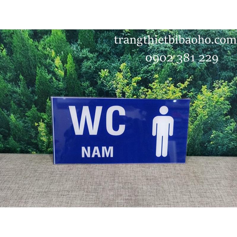 Biển báo Mica dán Decal chỉ dẫn Toilet Nam Nữ 10 * 20cm