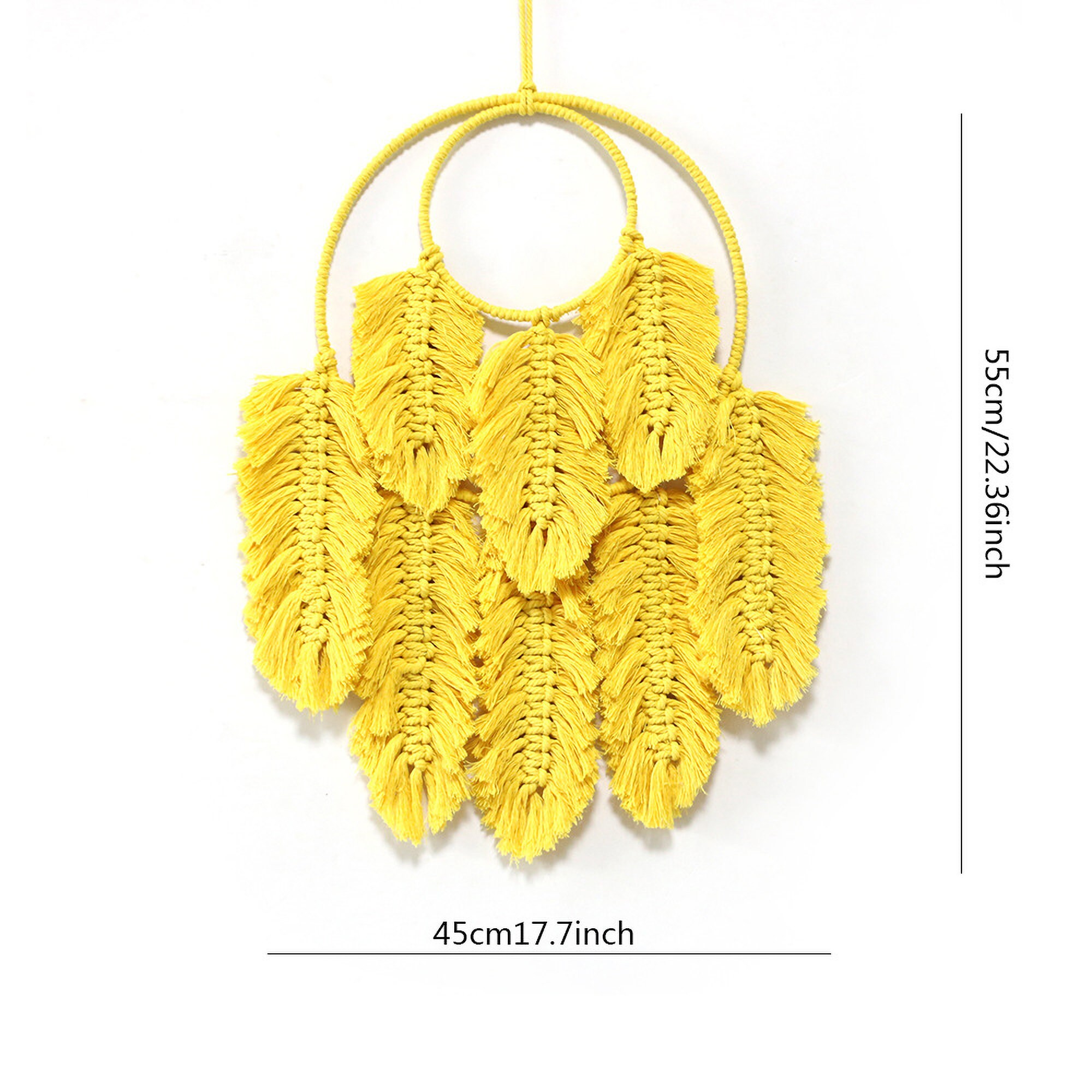 Dream catcher trang trí phòng ngủ, phòng làm việc màu vàng