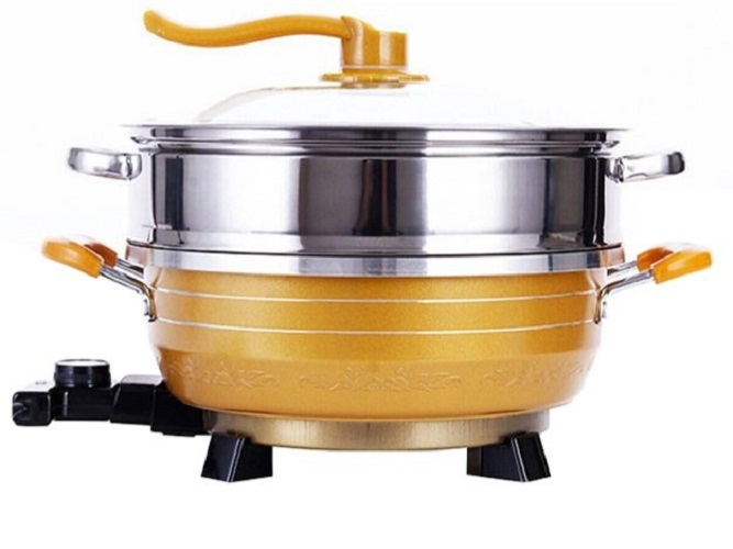 Chảo Điện Đa Năng Nấu Lẩu 2 Tầng Hấp- Hàng Nhập Khẩu