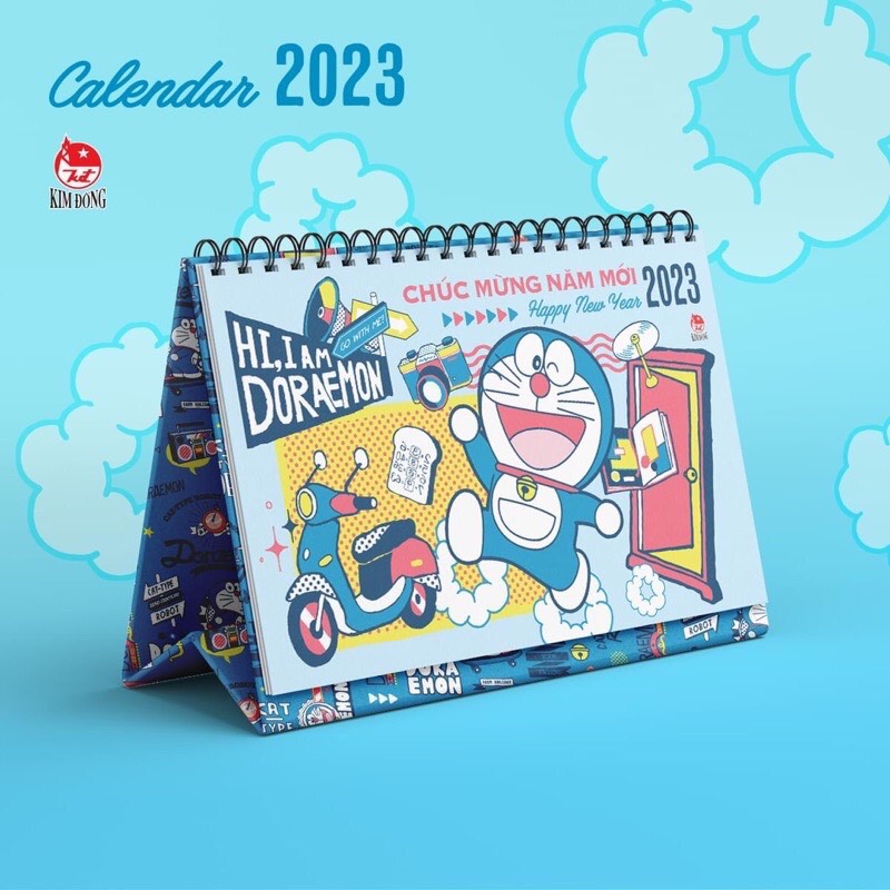 Lịch bàn Doraemon 2024 - Tặng kèm Bảng Sticker chính hãng Kim Đồng
