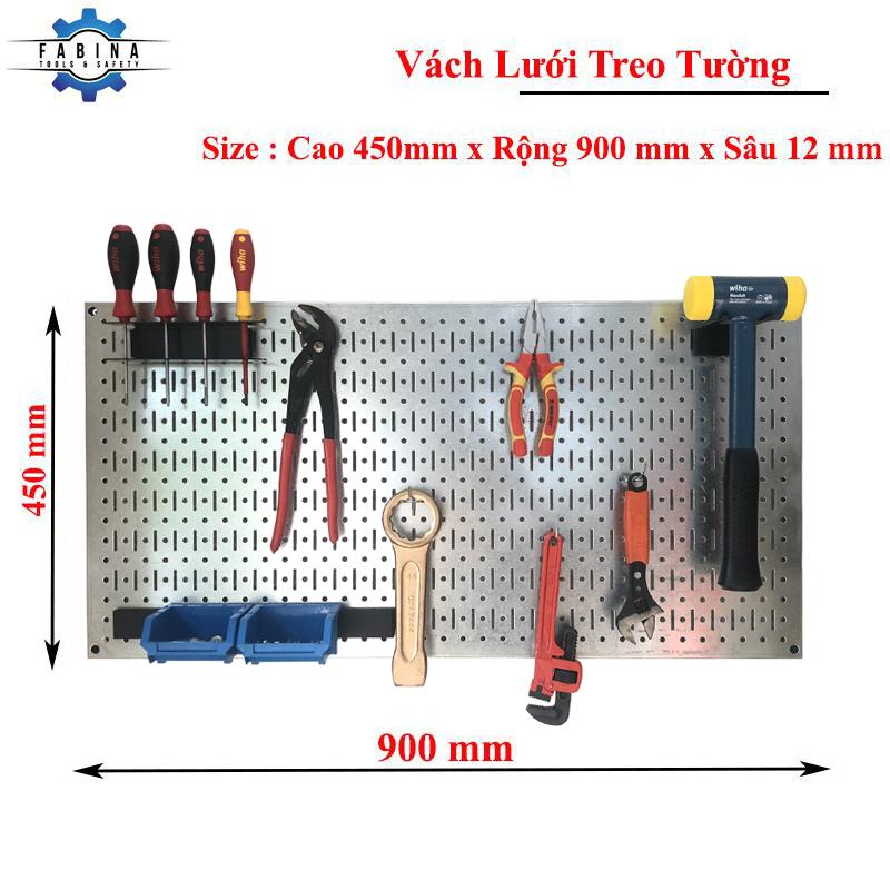 Tấm lưới Pegboard mạ kẽm kèm phụ kiện treo tường