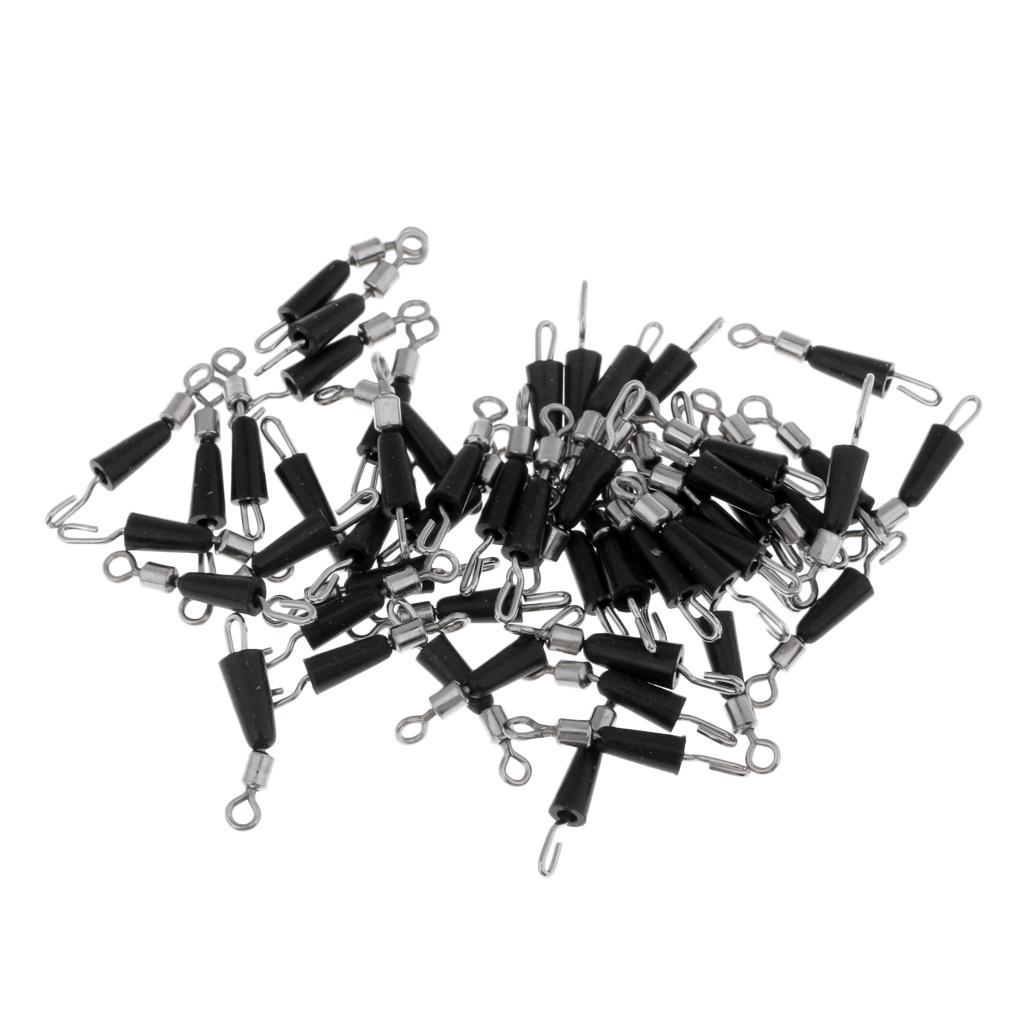 100pcs/pack Quick Change Fishing Swivels Clips Pins Fast Link Line Connectors Double Insurance