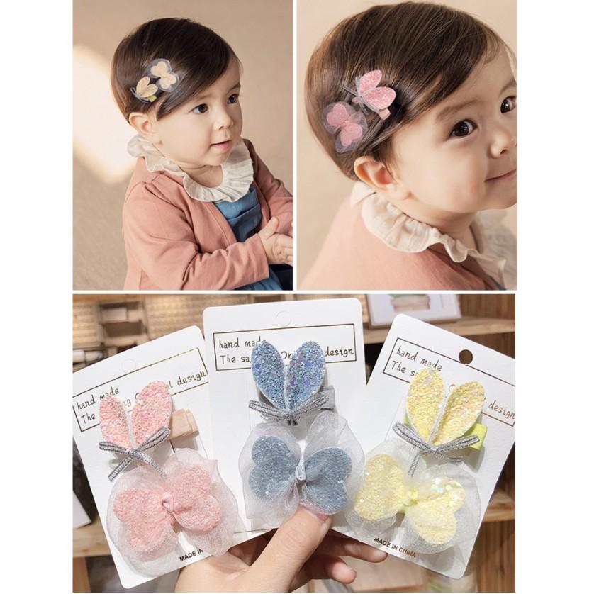 Set 2 kẹp tóc hình cánh bướm Mimo baby cho bé gái KT02