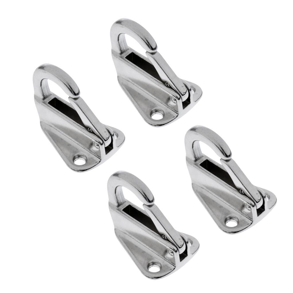 4x Stainless Steel Marine Spring Hook Fending Hook Boat Hardware 9mm