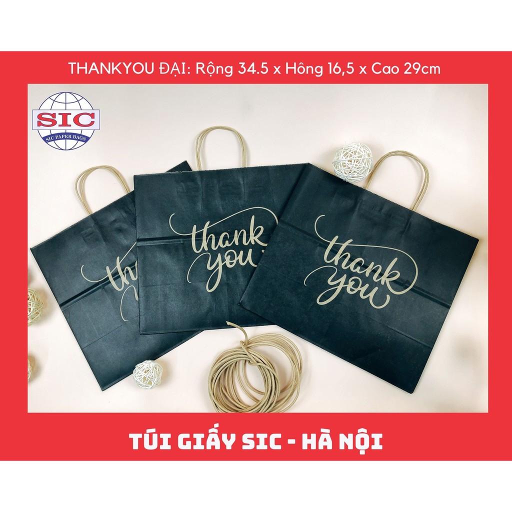 TÚI GIẤY THANKYOU ĐẠI MÀU ĐEN CÓ QUAI ĐỰNG QUẦN ÁO GIÀY DÉP QUÀ TẶNG SỔ VỞ