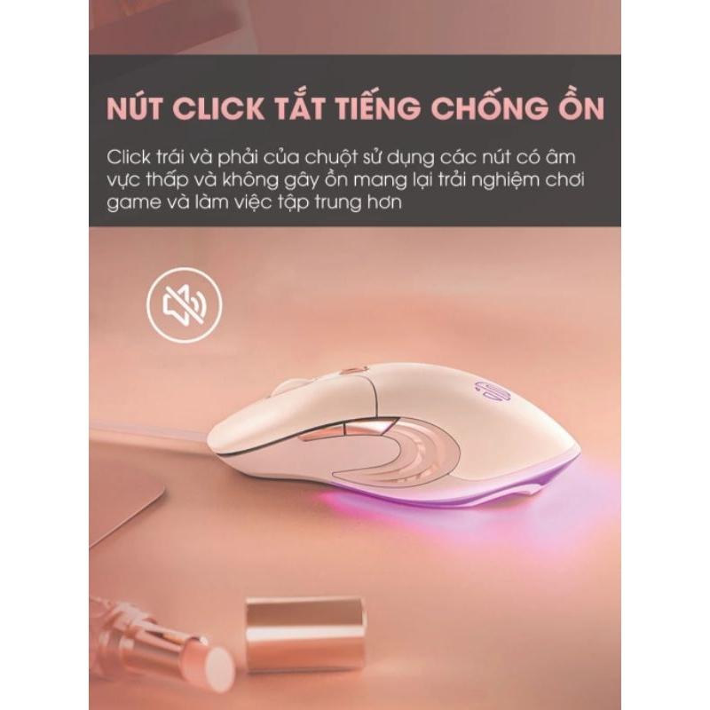 Chuột máy tính có dây TEKKIN INPHIC B8 cute silent không tiếng ồn 8800 DPI - hàng nhập khẩu