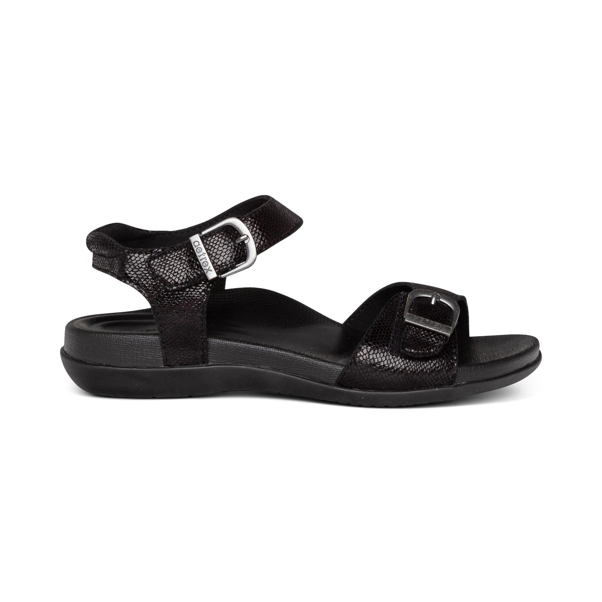 Sandal sức khỏe nữ Aetrex Carrie Black