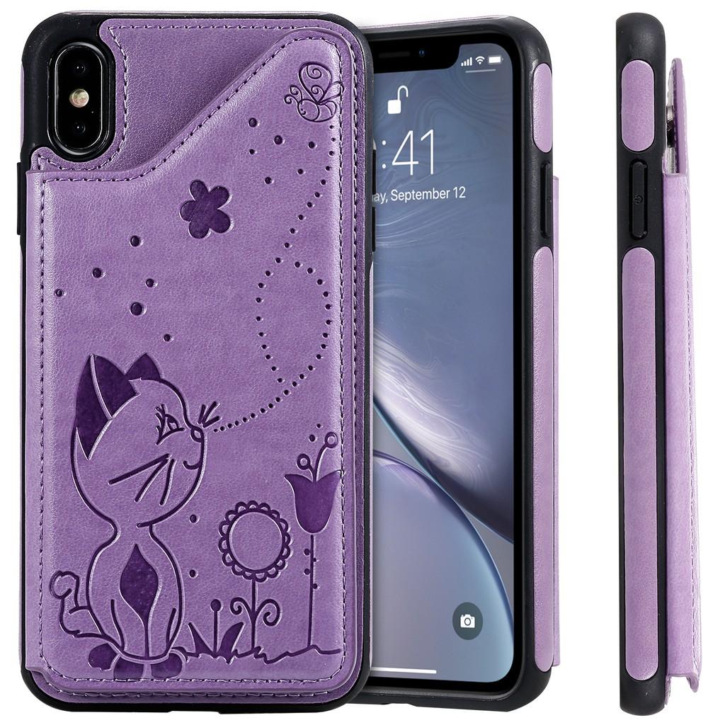 Ốp lưng da ví gập cho iPhone X XS Max XR SE 2020 iPhone 8 iPhone 7 iPhone 6 6S Plus