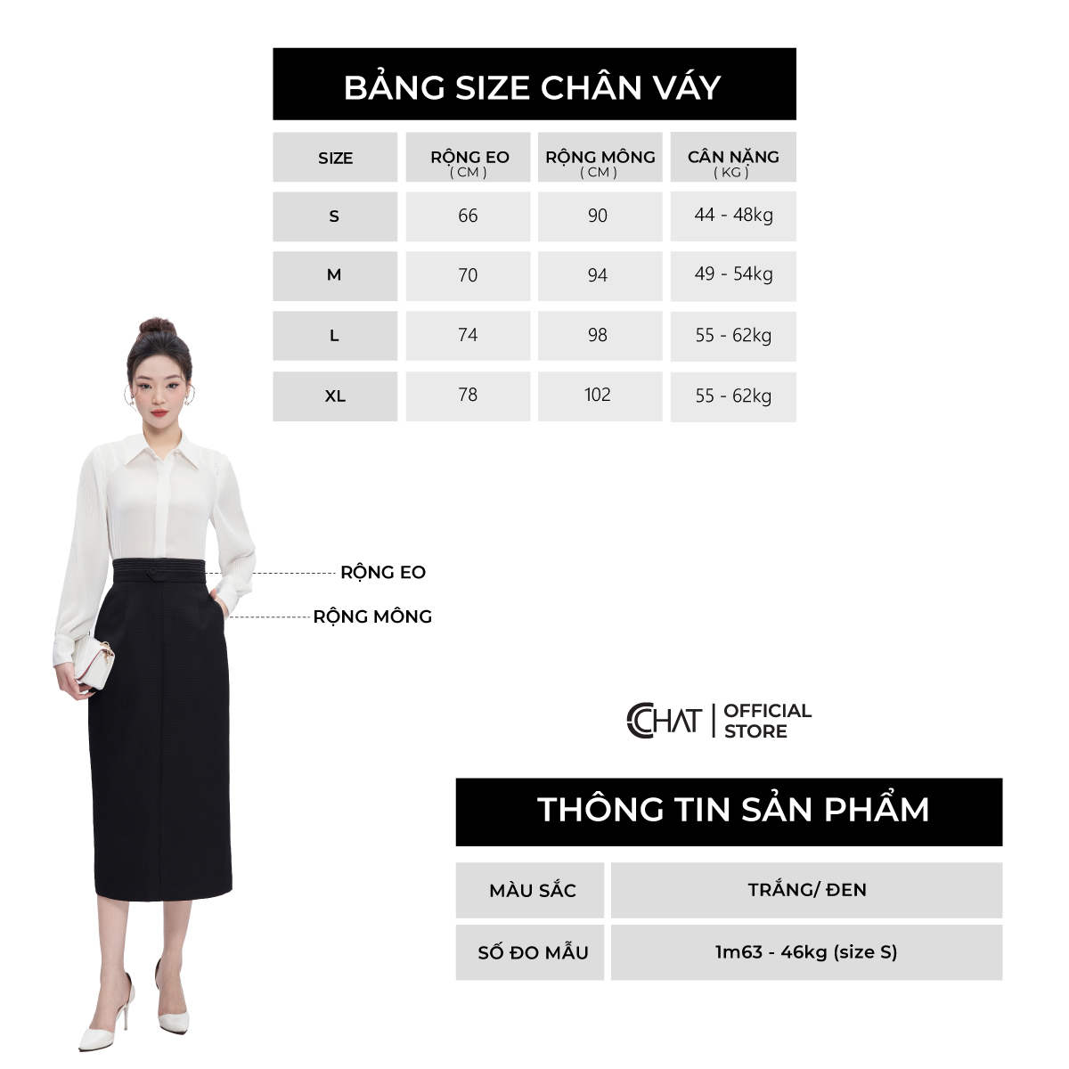 Chân Váy Dáng A Dài Cạp Kiểu Chất Tuytsi Cao Cấp 53CDS2005AT