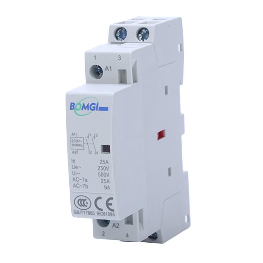 AC 230V 25A AC Mô Đun Tiếp Điểm 2 Cực 2 P Hộ Gia Đình Mô Đun Xe Máy Các Tiếp Điểm AC Contactor 2 Bình Thường m