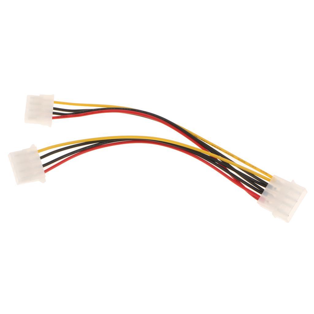 20cm Computer 4 Pin Power Supply Y Splitter Cable 2 Female to 1 Male