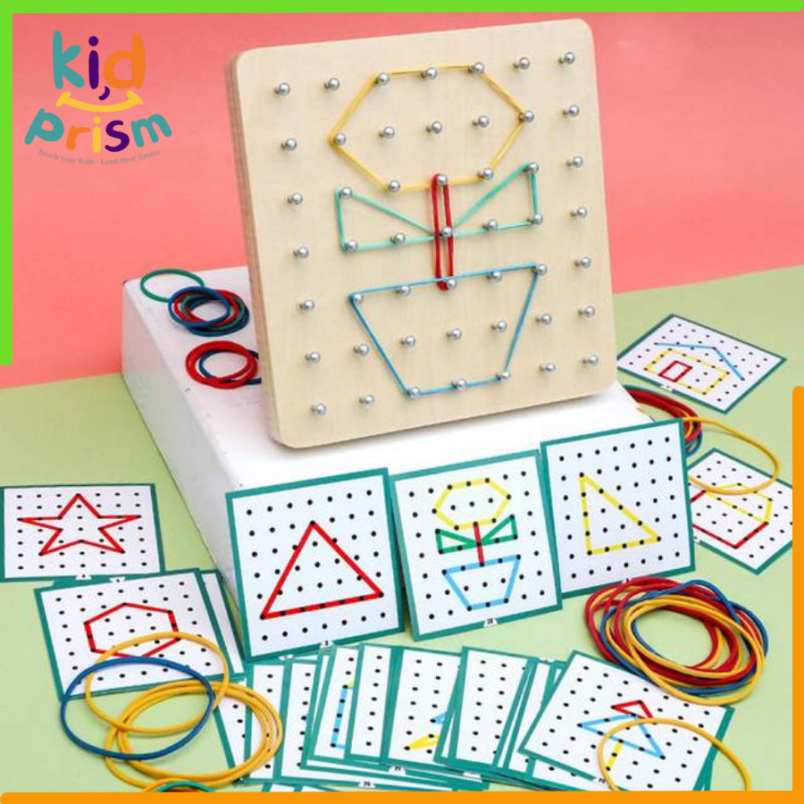 Giáo cụ toán học Geoboard giúp bé phát triển trí thông minh hình học và sự sáng tạo (Đồ chơi giáo dục)