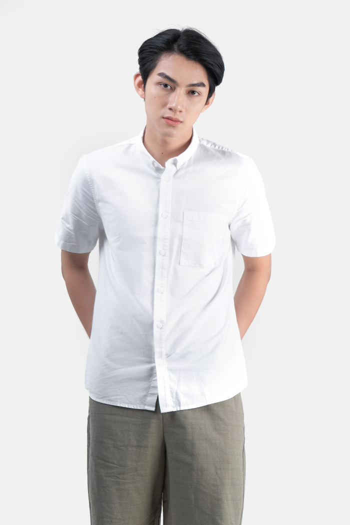 ÁO SƠ MI NAM TAY NGẮN OXFORD ROUTINE FORM FITTED - 10F22SHS002CR1 | LASTORE MENSWEAR