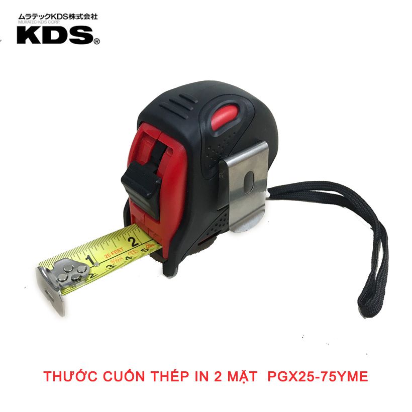 THƯỚC CUỐN THÉP 7.5m KDS PGX25-75YME HỆ INCH VÀ MÉT