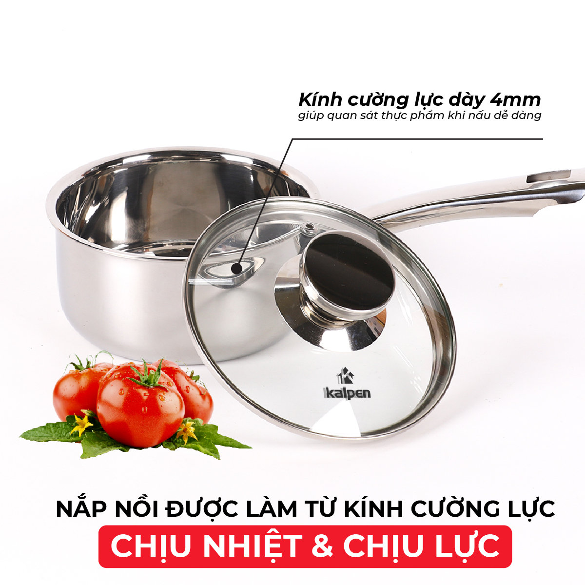 Bộ Nồi Chảo Inox 3 Lớp Liền Khối Kalpen Baby BB14 size 14cm