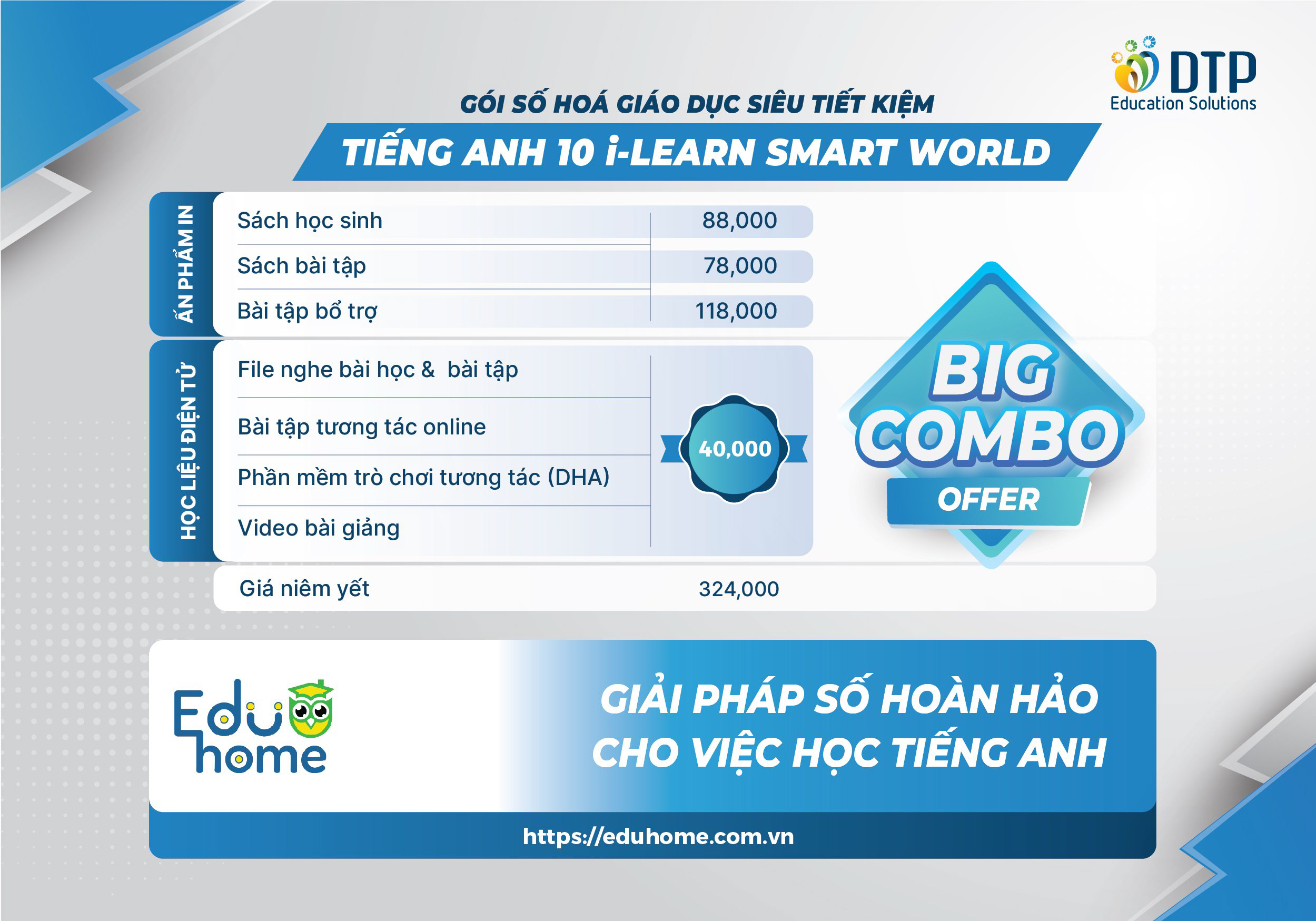 Tiếng Anh 10 i-Learn Smart World - Gói số hóa giáo dục siêu tiết kiệm (SB, WB, BTBT, Digital Pack)