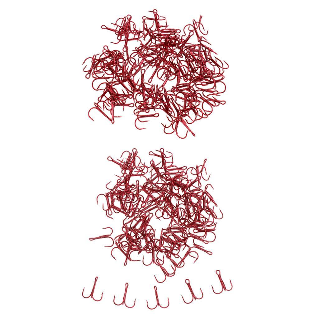 200pcs High Carbon Steel Sea Fishing Hooks Treble Hooks Fishhooks with High Quality Durable to Use 4#/6#