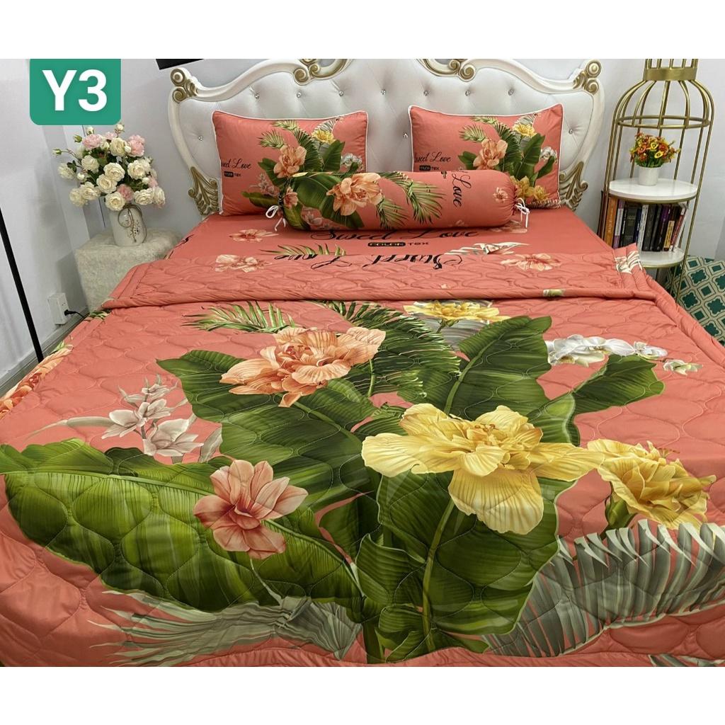 Bộ Drap mền gối thun Ý 5D Cao Cấp , mát lạnh, thấm hút tốt// có mền lẻ