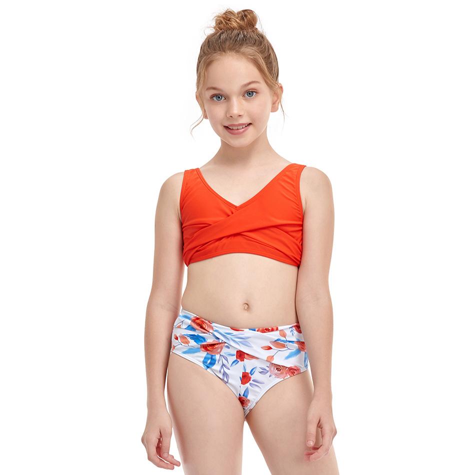 Họa Tiết Cô Gái Đồ Bơi Đồ Bơi Trẻ Em 5-12 Năm Bơi Bikini Bộ Hai Mảnh Con Đồ Bơi Cô Gái Trẻ Tắm bộ Đồ Đi Biển