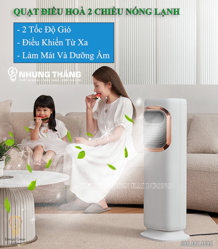 Quạt Điều Hòa 2 Chiều Nóng Lạnh Nontaus LNS-C-89 - Dùng Cả Mùa Hè và Mùa Đông - Điều Khiển Từ Xa - Hẹn Giờ Tắt - CÓ VIDEO