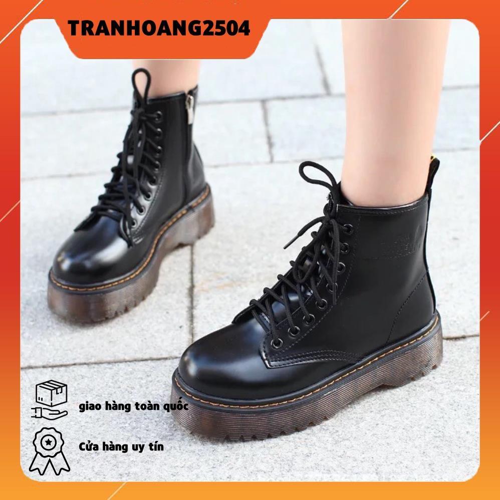 Giầy hàng chất lượng cao Giày Basic Boot Ulzzang DR Cao Cấp đế 5p sườn khoá zip CÓ DẬP CHỮ Ở CỔ