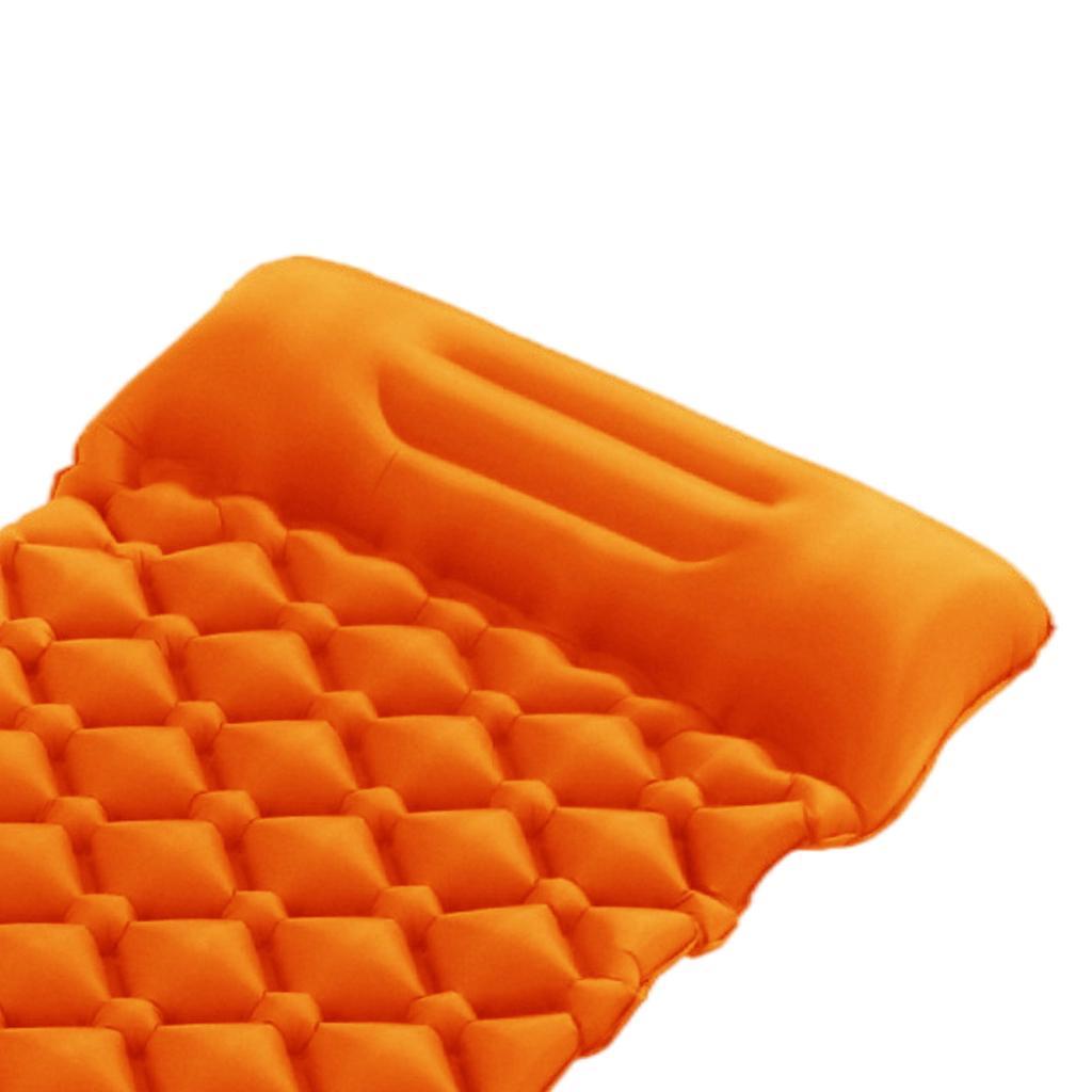 Compact Inflatable Camping Mattress Sleeping Pad with Pillow Nylon+TPU Trekking Travel Air Mat Camping Mat Air Mattress Waterproof Foldable Furniture